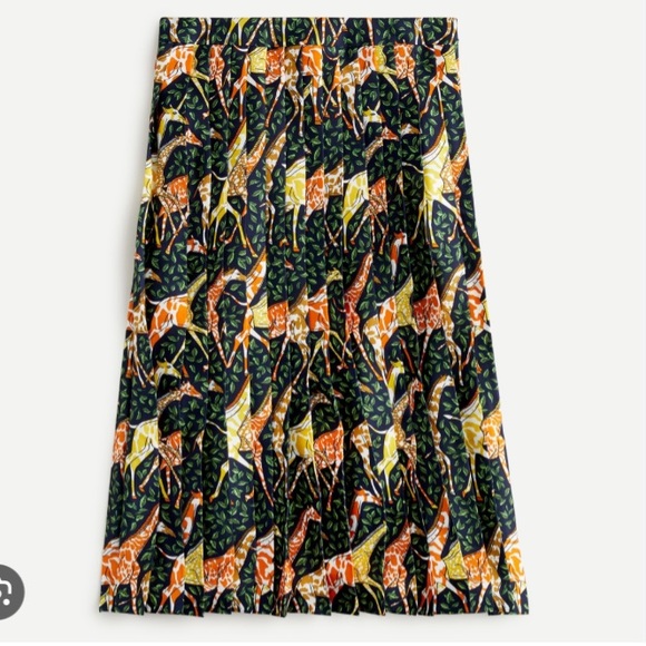 J.crew pleated midi skirt in giraffes - Picture 2 of 4